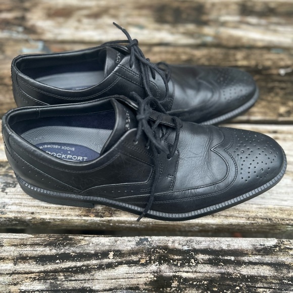 Rockport DresSport Mens Black Leather Dress Shoes. Size 9.5...